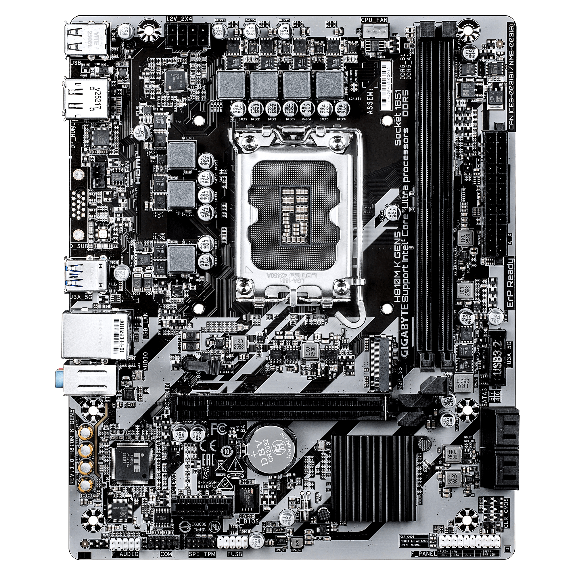 Tarjeta Madre Gigabye H810M K GEN 5 socket 1851 Ultra Series 2 2xDDR5 6400Mhz 1xDP 1xHDMI