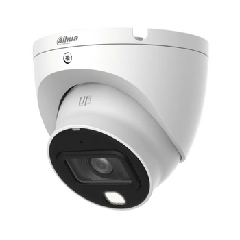 Dahua HAC-HDW1809TLM-A-LED Cámara Domo Eyeball 4K Full Color 8MP Lente 2.8mm 106° Micrófono Integrado Iluminación 20M Color 24/7 Super Adapt WDR 120dB Compatible CVI CVBS AHD TVI