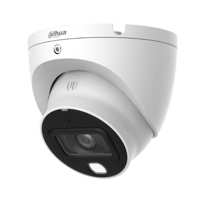 Dahua HAC-HDW1809TLM-A-LED Cámara Domo Eyeball 4K Full Color 8MP Lente 2.8mm 106° Micrófono Integrado Iluminación 20M Color 24/7 Super Adapt WDR 120dB Compatible CVI CVBS AHD TVI
