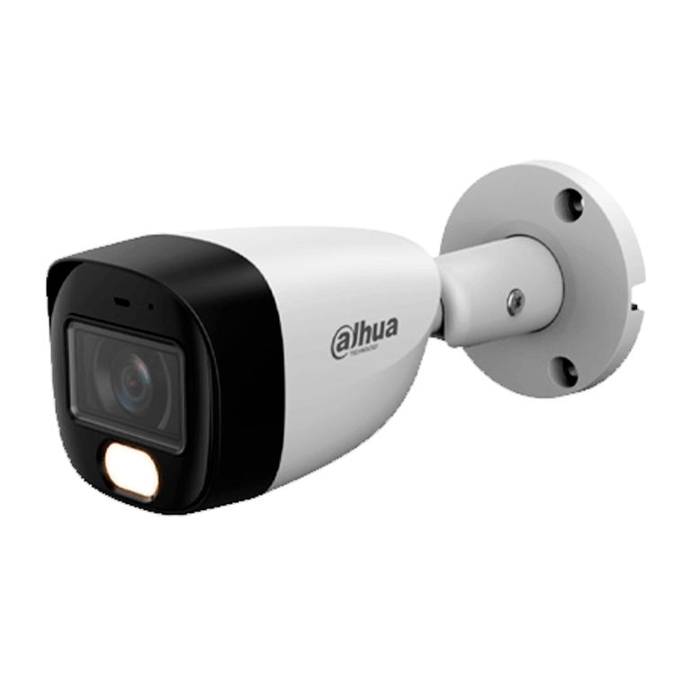 Dahua HAC-HFW1209CM-A-LED-0280B-S3 Cámara Bullet Full Color 1080P Lente 2.8mm 108° Micrófono Integrado WDR Digital Iluminación 20M Metálica IP67 Compatible CVI CVBS AHD TVI