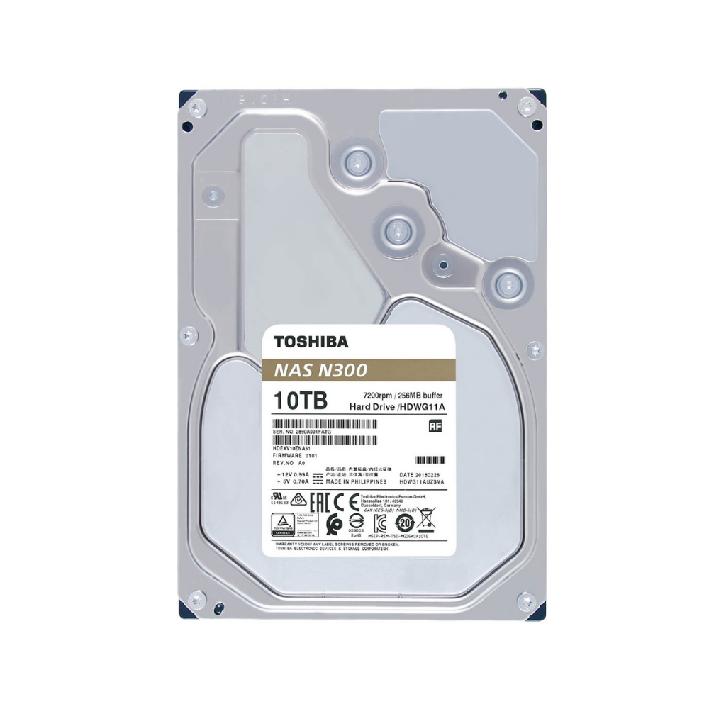 Disco Duro Toshiba N300 10TB 3.5" 7200RPM NAS 256MB (HDWG71AXZSTA)