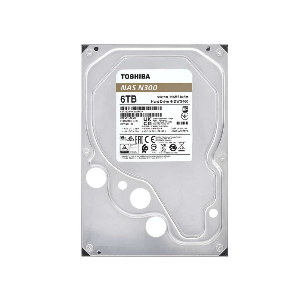 Disco Duro Toshiba N300 6TB 3.5" 7200RPM NAS 256MB (HDWG760XZSTA)