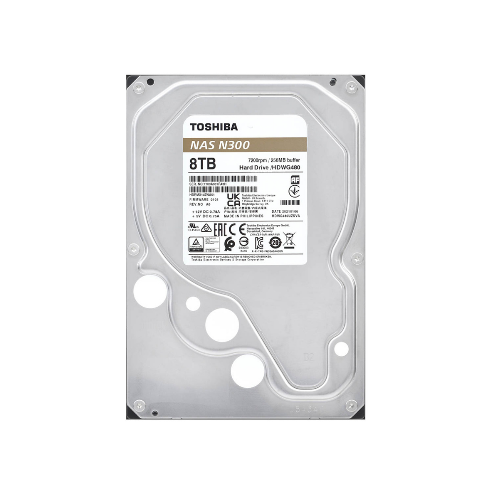 Disco Duro Toshiba N300 8TB 3.5" 7200RPM NAS 256MB (HDWG780XZSTA)
