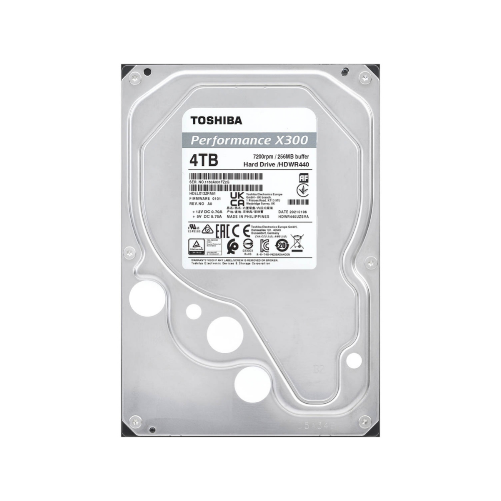 Disco Duro Toshiba 4TB X300 Performance 3.5" 7200RPM 256MB (HDWR740XZSTA)