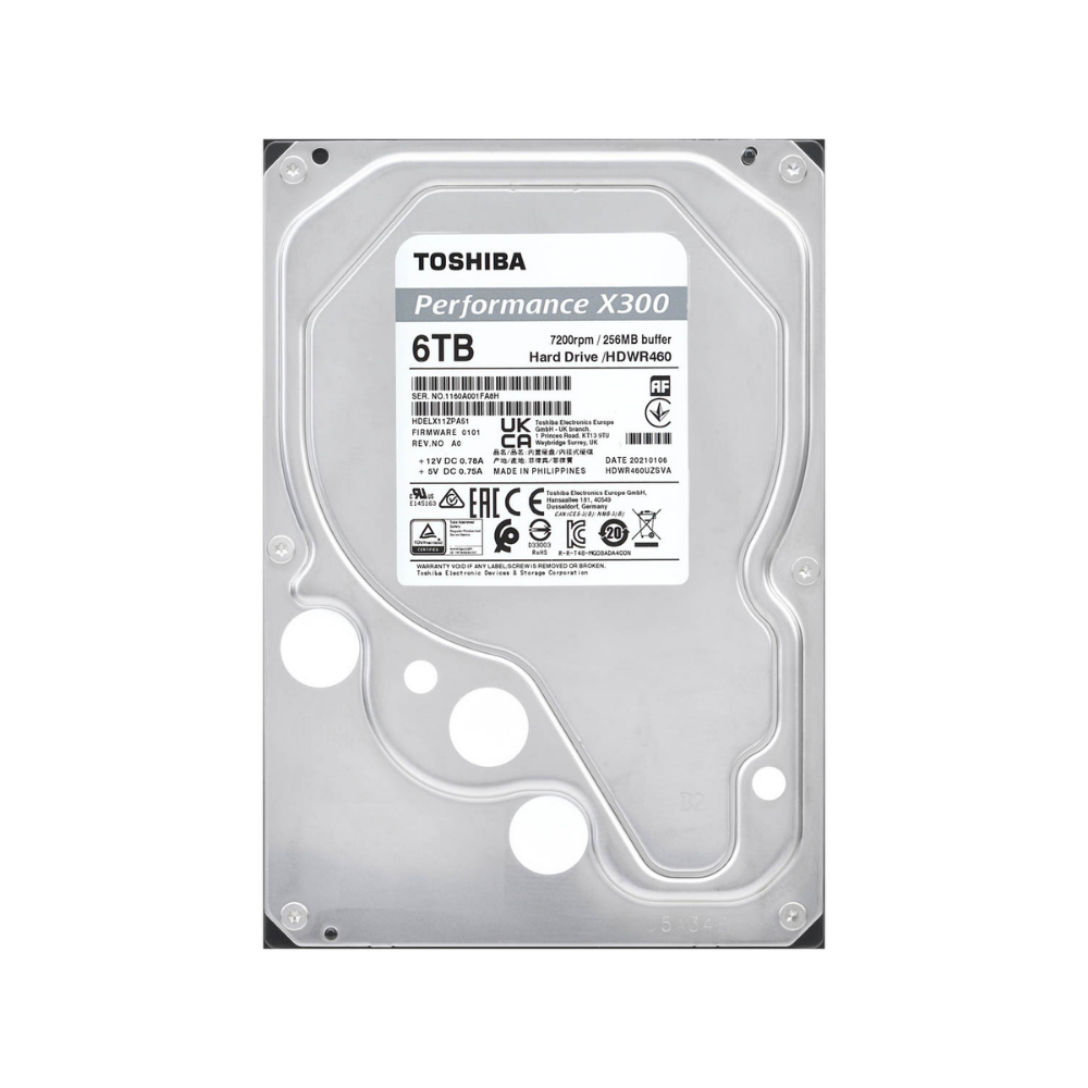 Disco Duro Toshiba 6TB X300 Performance 3.5" 7200RPM 256MB (HDWR760XZSTA)