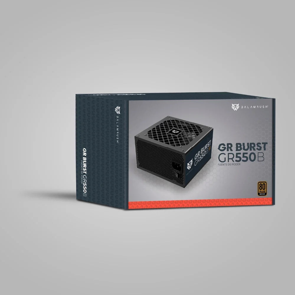 Fuente Balam Rush 550W GR Burst Azender 80 Plus Bronze 20+4Pin ATX BR-937696