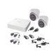 Kit HiLook Audio Bidireccional TurboHD 1080p / DVR 4 Canales / 2 Camaras Turret (Exterior) con Bocina y Microfono Integrado / 2 Fuentes de Poder / Accesorios