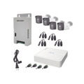 Kit HiLook Audio Bidireccional TurboHD 1080p / DVR 4 Canales / 4 Cámaras Bala (Exterior) con Bocina y Micrófono Integrado / 1 Fuente de Poder / Accesorios