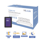 KIT TurboHD 1080p + SSD de 1 TB (1024 GB) / DVR 4 canales / 4 Cámaras Bala de Metal / Fuente de Poder / Accesorios de Instalación