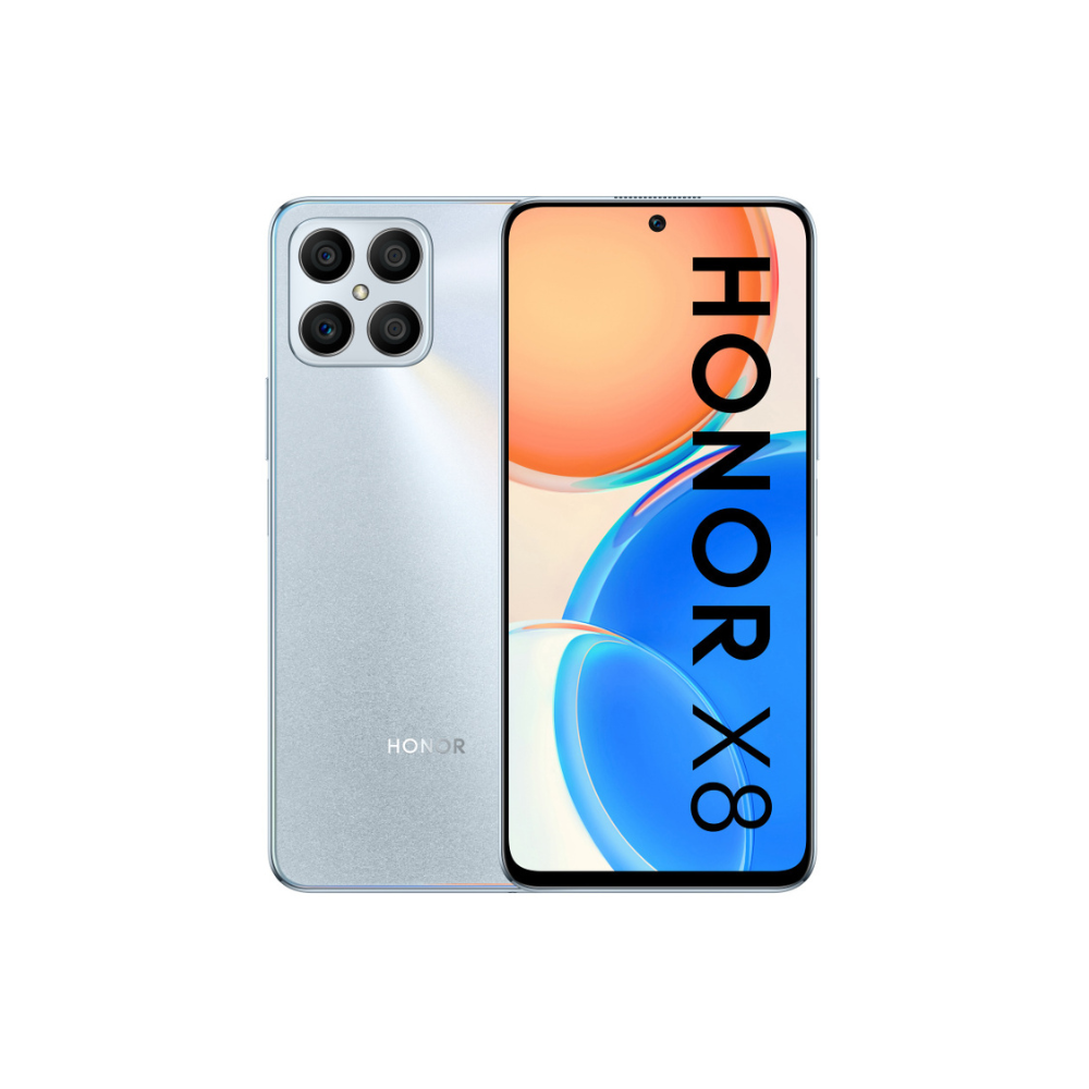 Honor X8 126GB 6GB RAM plata 6.7" Snapdragon cámara 64+5+2+2MP selfie 16MP Android 11