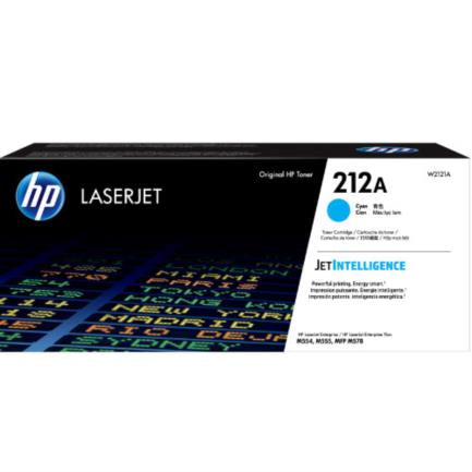 Tóner HP 212A W2121A Cyan Para LaserJet M555 — Rendimiento 4,500 Páginas