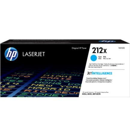 Tóner HP 212X W2121X Cyan Alto Rendimiento Para LaserJet M555 — Rendimiento 10,000 Páginas