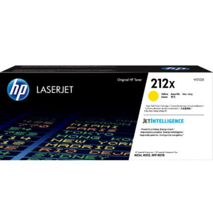 Tóner HP 212X W2122X Amarillo Alto Rendimiento Para LaserJet M555 — Rendimiento 10,000 Páginas