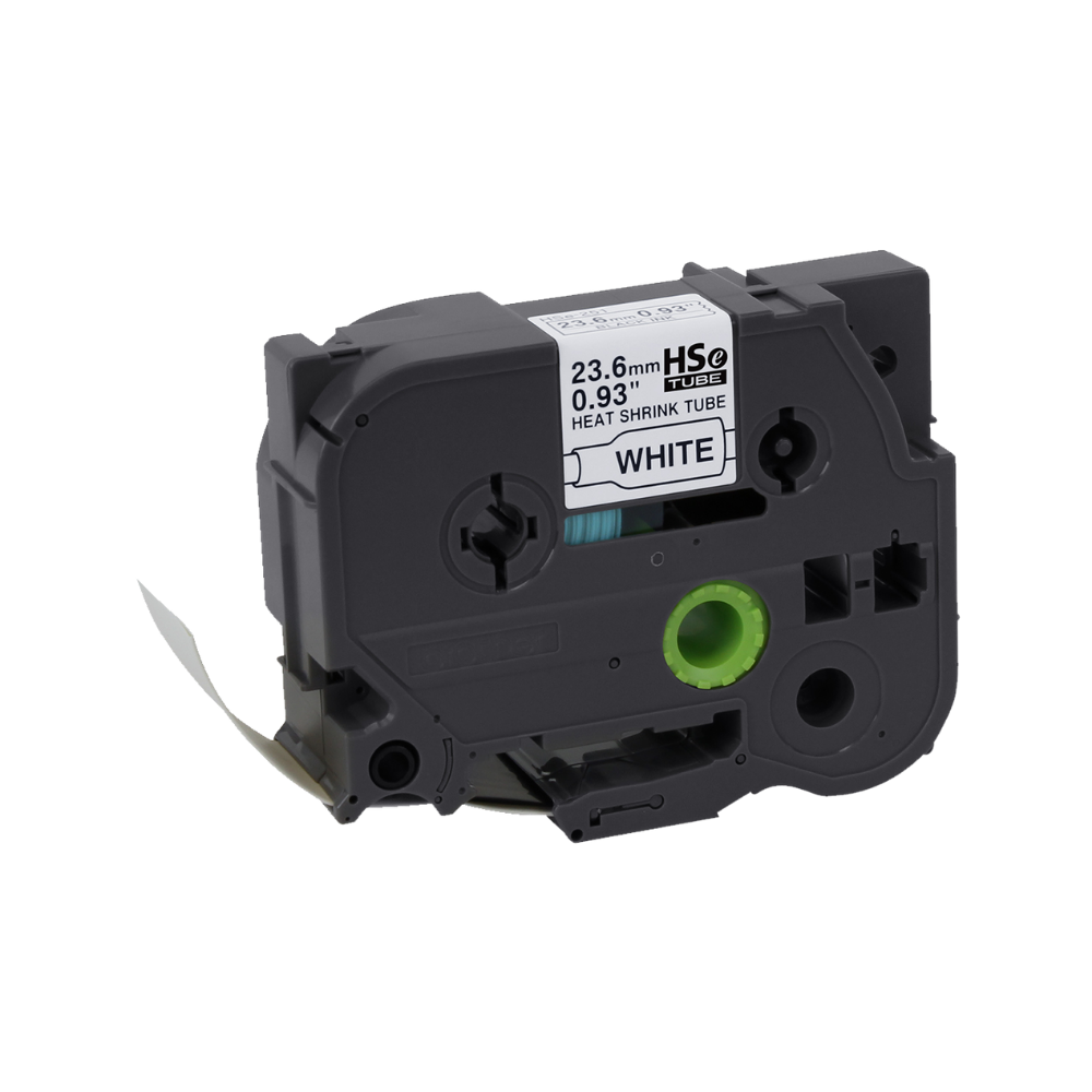 Cinta Brother HSE251 Negro Sobre Blanco Termorretráctil 23.6mm x 1.5m Para PTE300 / PTE550W / PTP950NW