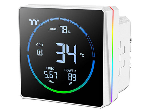 Enfriamiento Liquido Thermaltake TH360-S V3 3 Ventiladores120mm Blanco ARGB pantalla 3.95 pulgadas