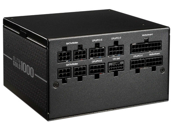 Fuente de Poder Cooler Master Elite Negro 1000W 80 Plus Gold 50-60Hz Full Modular Dimensiones 140x150x86mm