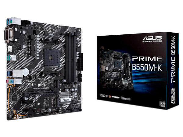 Tarjeta Madre ASUS PRIME B550M-K Ryzen 3ra Gen socket AM4 doble M.2 HDMI VGA DVI