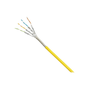 Bobina de Cable Blindado S/FTP Cat6A, Resistencia al Aceite, Rayos UV y Abrasión, Multifilar (Flexible), Amarillo, 500m