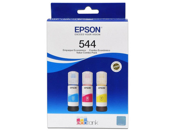 Tinta Epson 544 T544520-3P Pack 3 Piezas colores cian magenta amarillo bote L3250/L3210/L1250 7,500 paginas (c/u)