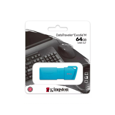 Memoria Flash Kingston 64GB USB 3.2 Gen 1 DTXM Turquesa (KC-U2L64-7LB)