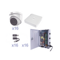 KIT TurboHD 1080p Lite / DVR 16 Canales / 16 Camaras Eyeball  Exterior ( 2.8mm) / Transceptores / Conectores / Fuente de Poder Profesional