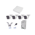 KIT TurboHD 1080 Lite / DVR 4 Canales / 4 Camaras Bala (exterior 2.8 mm) / Transceptores / Conectores / Fuente de Poder Profesional