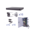 KIT TurboHD 1080p / DVR 16 Canales / 16 Camaras Bala (exterior 2.8 mm) / Transceptores / Conectores / Fuente de Poder Profesional