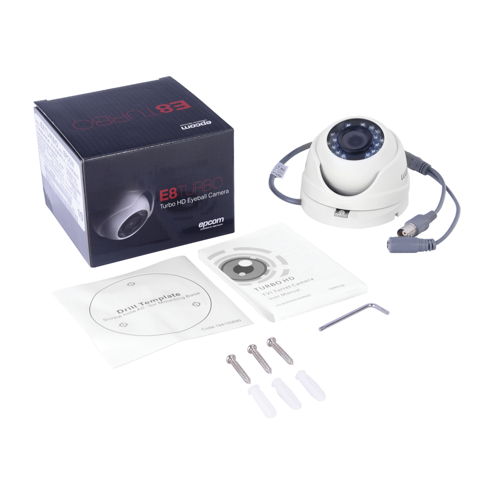 KIT TurboHD 1080p / DVR 8 Canales / 4 Camaras Bala (exterior 2.8 mm) / 4 Camaras Eyeball (exterior 2.8 mm) / Transceptores / Conectores / Fuente de Poder Profesional hasta 15 Vcc para Largas Distancias