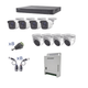 KIT TurboHD 1080p / DVR 8 Canales / 4 Camaras Bala (exterior 2.8 mm) / 4 Camaras Eyeball (exterior 2.8 mm) / Transceptores / Conectores / Fuente de Poder Profesional hasta 15 Vcc para Largas Distancias