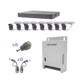 KIT TurboHD 1080p / DVR 8 Canales / 8 Camaras Bala (exterior 2.8 mm) / Transceptores / Conectores / Fuente de Poder Profesional hasta 15 Vcc para Larga Distancias