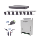 KIT TurboHD 1080p / DVR 8 Canales / 8 Camaras Bala (exterior 2.8 mm) / Transceptores / Conectores / Fuente de Poder Profesional hasta 15 Vcc para Larga Distancias