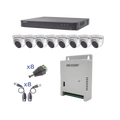 KIT TurboHD 1080p / DVR 8 Canales / 8 Camaras Eyeball (exterior 2.8 mm) / Transceptores / Conectores / Fuente de Poder Profesional hasta 15 Vcc para Larga Distancia