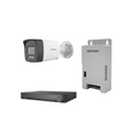 Kit Audio Bidireccional TurboHD 1080p, DVR 4 Canales, 4 Cámaras Bala (Exterior) con Bocina y Micrófono Integrado, 1 Fuente de Poder, Accesorios