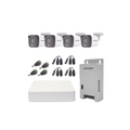 Kit TurboHD 1080P: DVR 4 Canales, 4 Cámaras con Micrófono Integrado, Visión de 101°, Luz Blanca + IR, Transceptores, Conectores y Fuente de Poder Profesional Compacta