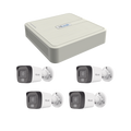 Kit IP 4 Megapíxel con NVR de 4 Canales y 4 Puertos PoE, 4 Cámaras IP Bala para Exterior con Dual Light y Micrófono Integrado