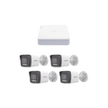 Kit IP 1080p (2 Megapixeles) con NVR de 4 Canales, 4 Puertos PoE, 4 Camaras IP Bala ColorVu Lite y ACUSENSE Lite, Microfono Integrado