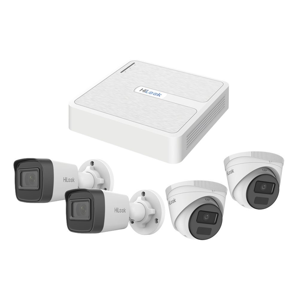 Kit IP 2 Megapixel / NVR de 8 Canales con 8 Puertos PoE / 2 Cámaras IP Bala para Exterior / 2 Cámaras IP Domo para Exterior