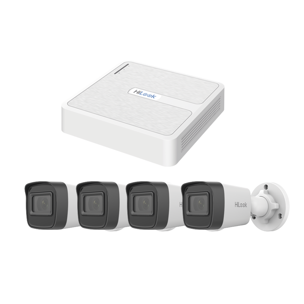 Kit IP 2 Megapixel / NVR de 8 Canales con 8 Puertos PoE  / 4 Cámaras IP Bala para Exterior
