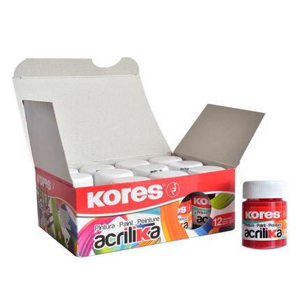 Pintura Acrilica Kores 20 Ml Rojo C/12 Botes