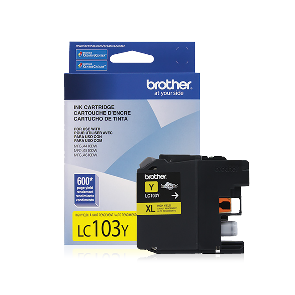 Cartucho Brother Lc103Y Amarillo 600 Paginas Para Mfcj870Dw Mfcj285Dw Lc103Y