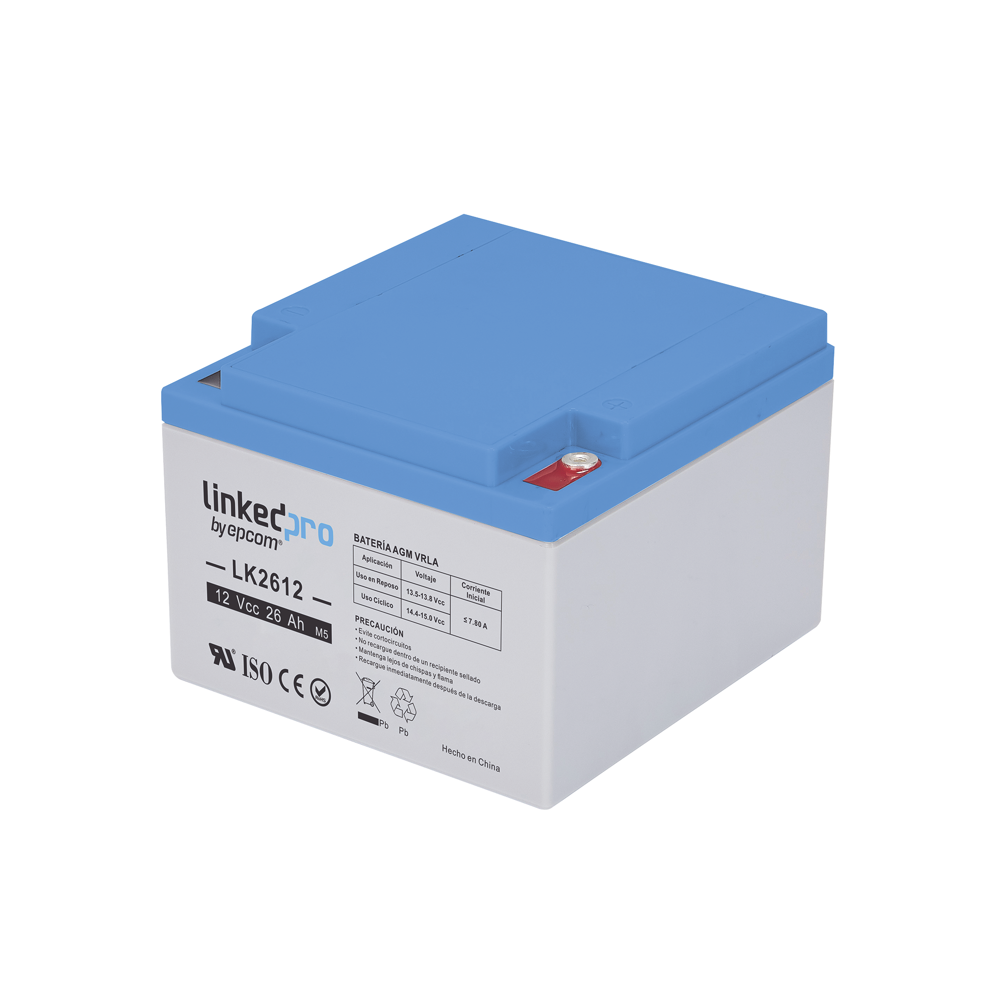 Batería de Respaldo AGM de 12V 26Ah para Seguridad Electrónica y UPS