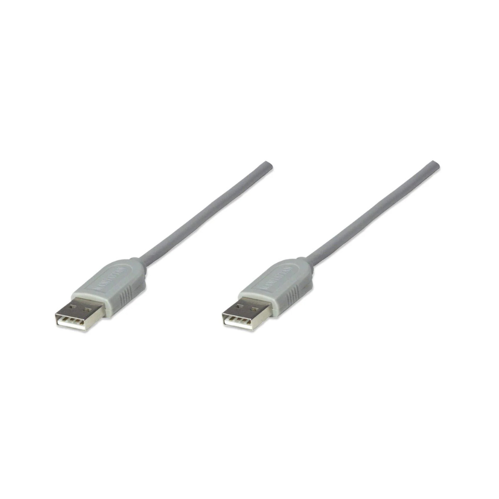 Cable USB A-A 1.8M Gris Manhattan (317887)