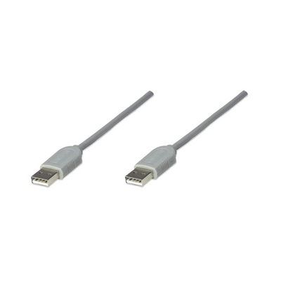 Cable USB A-A 1.8M Gris Manhattan (317887)