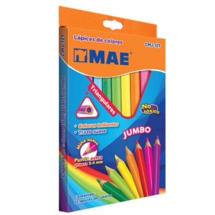 Colores Mae Cmj-12T Triangulares Jumbo Caja C/12 Pzas
