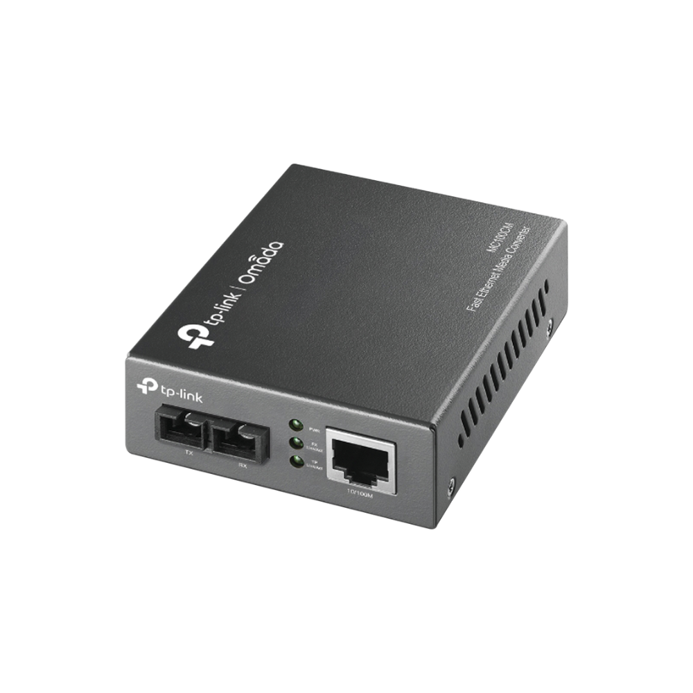 Convertidor Fibra optica Multimodo SC, 1 Puerto RJ45 10/100 Mbps, Hasta 2 Km, Plug and Play