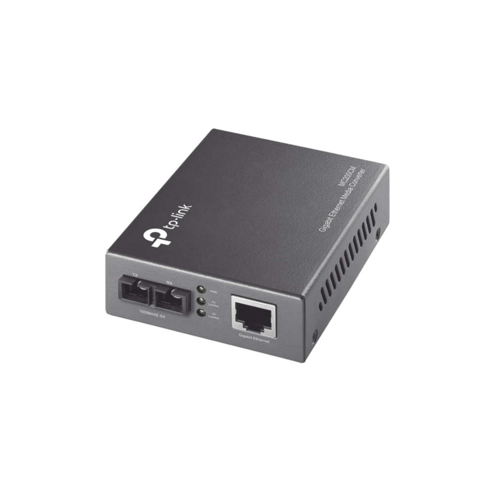Convertidor Fibra optica Multimodo SC, 1 Puerto RJ45 10/100/1000 Mbps, Hasta 550m, Plug and Play