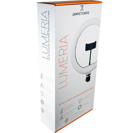 Aro de Luz Perfect Choice 10" para Streaming con Base Expandible y Tripié