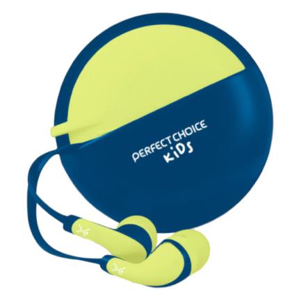 Audífonos Perfect Choice Intraauriculares Alámbricos Bubble Gum 1.2 Metros 3.5mm modelo PC-116509 color Amarillo/Azul