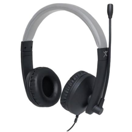 Audifono diadema alambrico Perfect Choice con USB y microfono ajustable Loudy color Negro