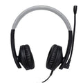 Audifono diadema alambrico Perfect Choice con USB y microfono ajustable Loudy color Negro